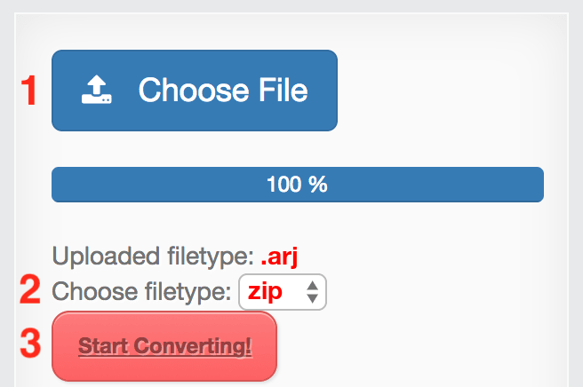 How to convert ARJ files online to ZIP